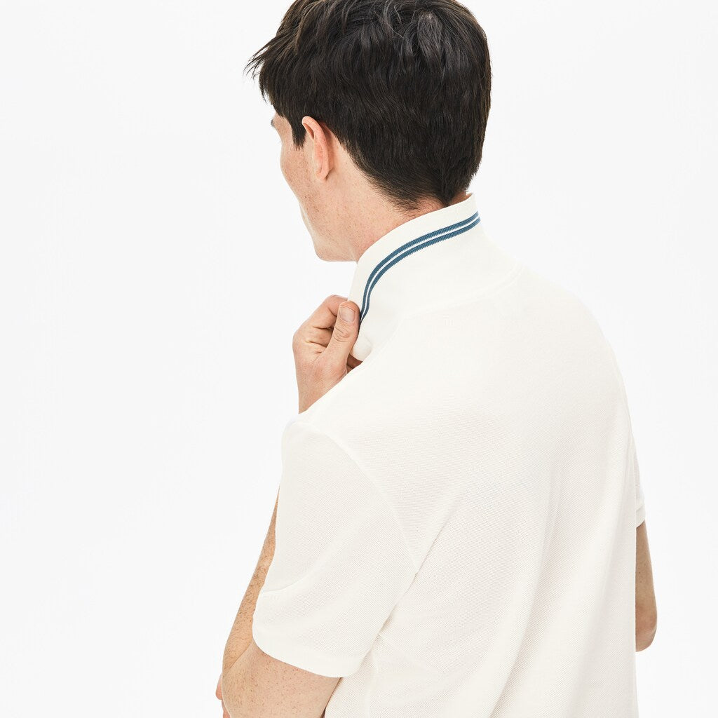 Slim Fit Stripe-Accented Cotton Piqué Polo | Lacoste Mens