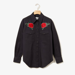 Wo  LIVE Rose-Embroidered Cotton Shirt | Lacoste Womens