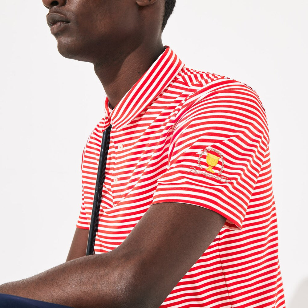 Presidents Cup Pinstriped Breathable Jersey Golf Polo | Lacoste Mens