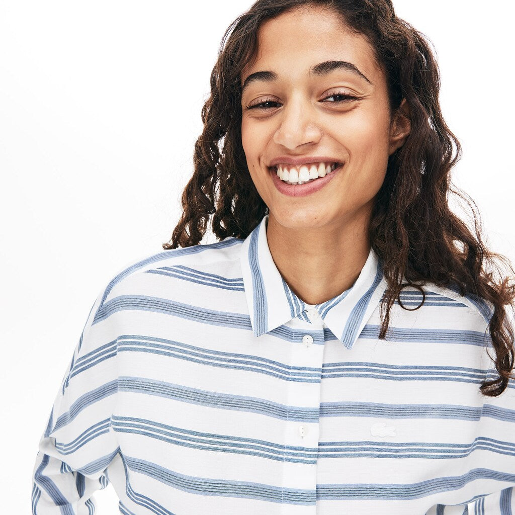 Wo  Loose Fit Striped Lightweight Cotton Shirt | Lacoste Womens