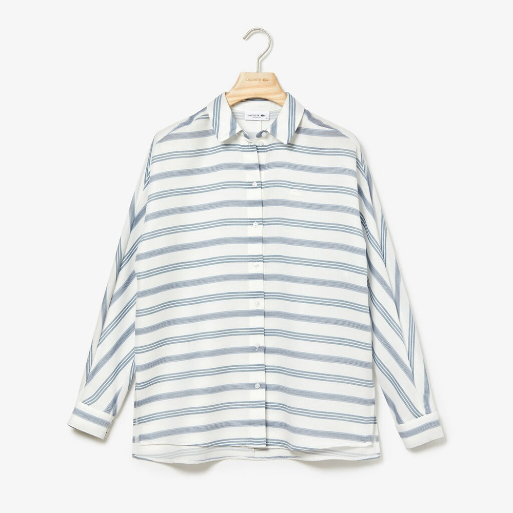 Wo  Loose Fit Striped Lightweight Cotton Shirt | Lacoste Womens