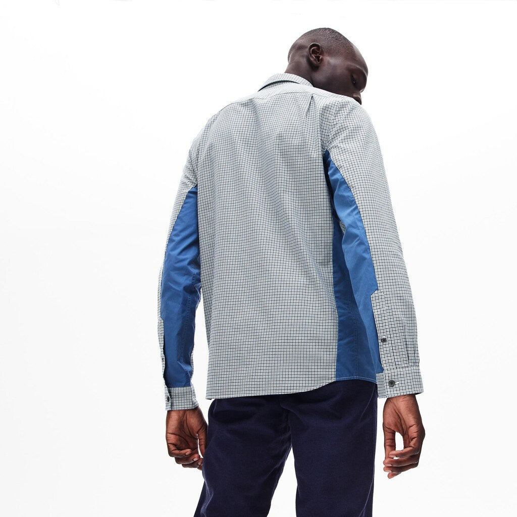 Regular Fit Paneled Print-Blocked Cotton Shirt | Lacoste Mens