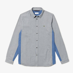 Regular Fit Paneled Print-Blocked Cotton Shirt | Lacoste Mens