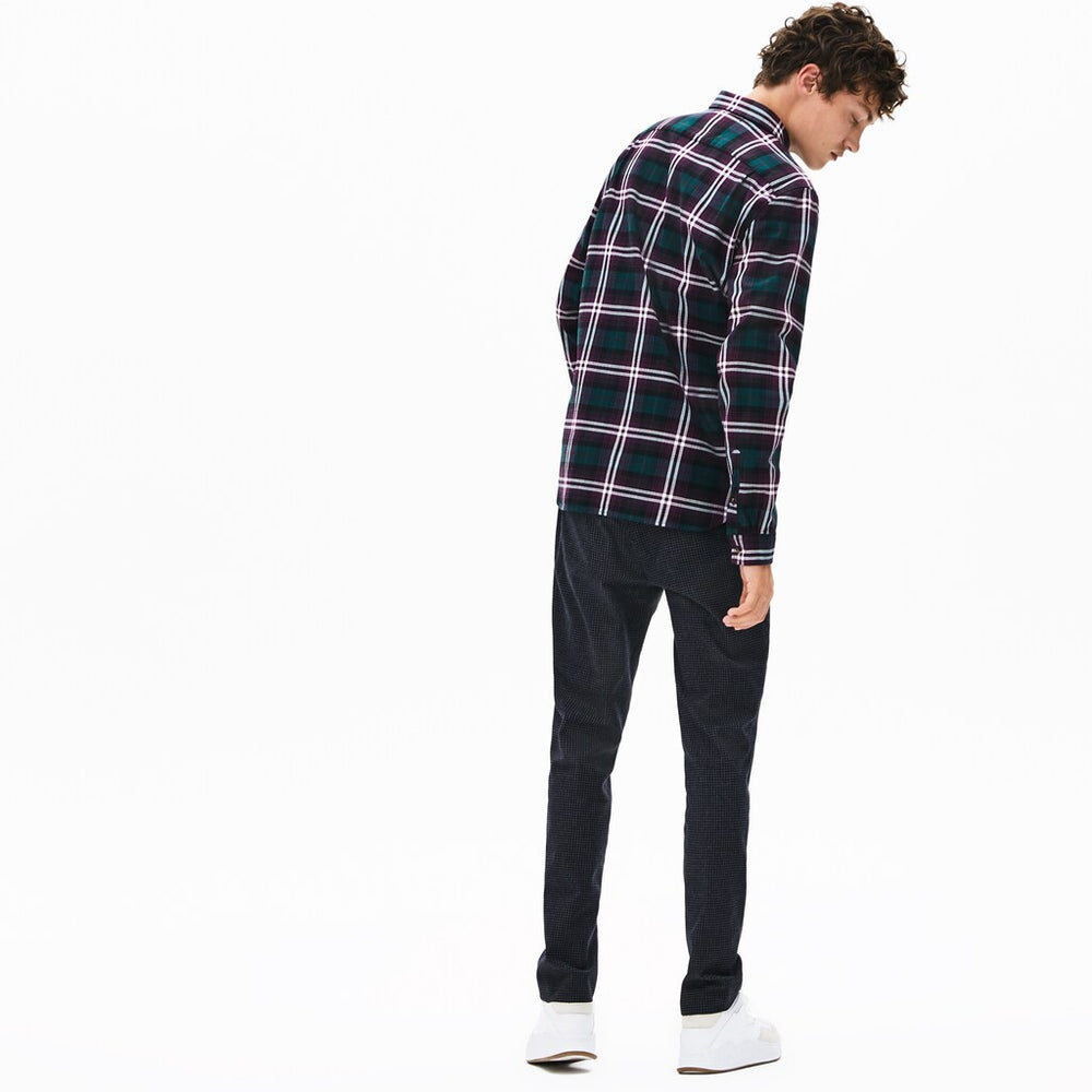 Regular Fit Checkered Flannel Overshirt | Lacoste Mens