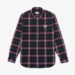 Regular Fit Checkered Flannel Overshirt | Lacoste Mens