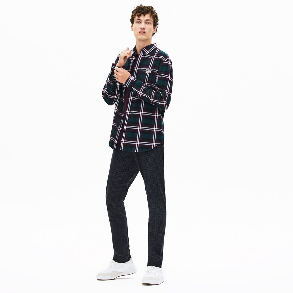 Regular Fit Checkered Flannel Overshirt | Lacoste Mens