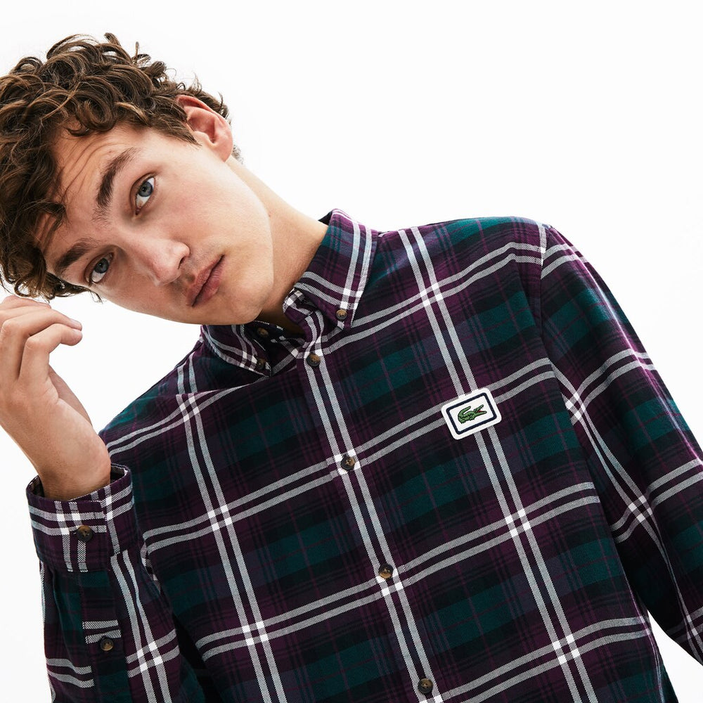 Regular Fit Checkered Flannel Overshirt | Lacoste Mens