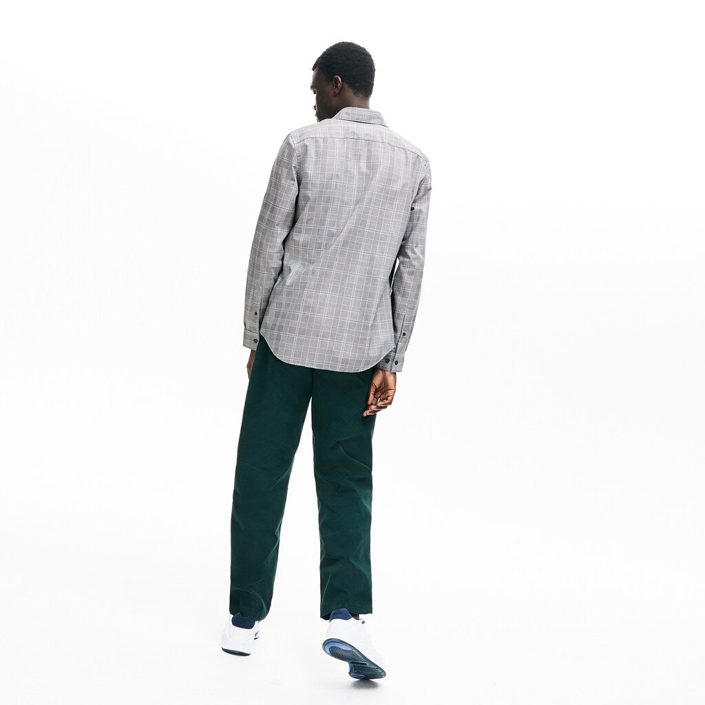 Slim Fit Glen Plaid Cotton Shirt | Lacoste Mens