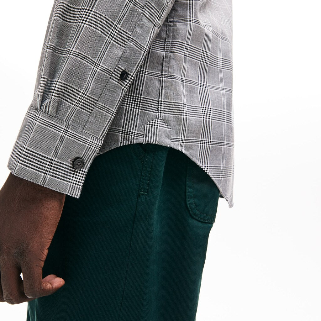 Slim Fit Glen Plaid Cotton Shirt | Lacoste Mens