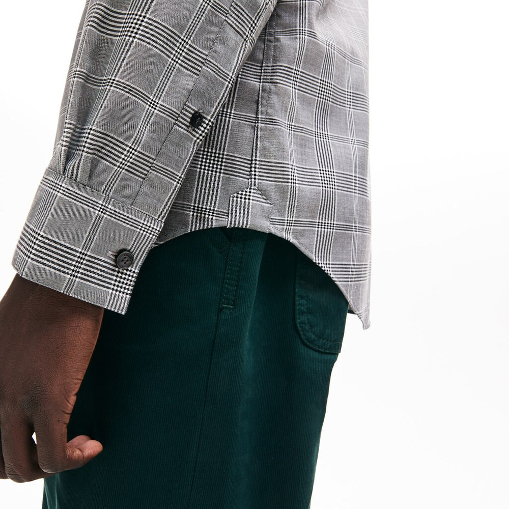 Slim Fit Glen Plaid Cotton Shirt | Lacoste Mens