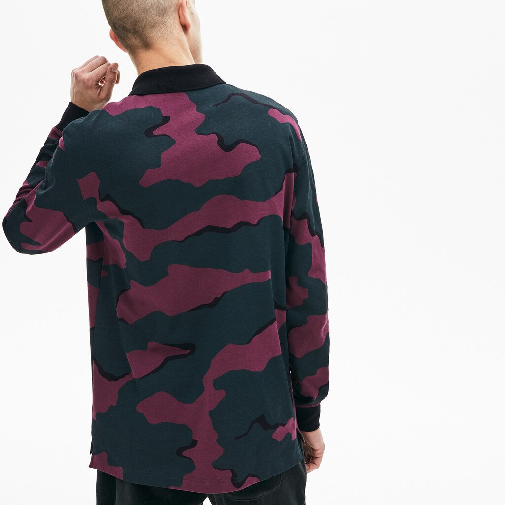 LIVE Loose Fit Camo Cotton Polo Shirt | Lacoste Mens