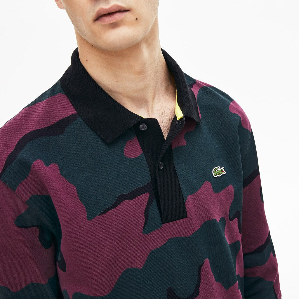 LIVE Loose Fit Camo Cotton Polo Shirt | Lacoste Mens