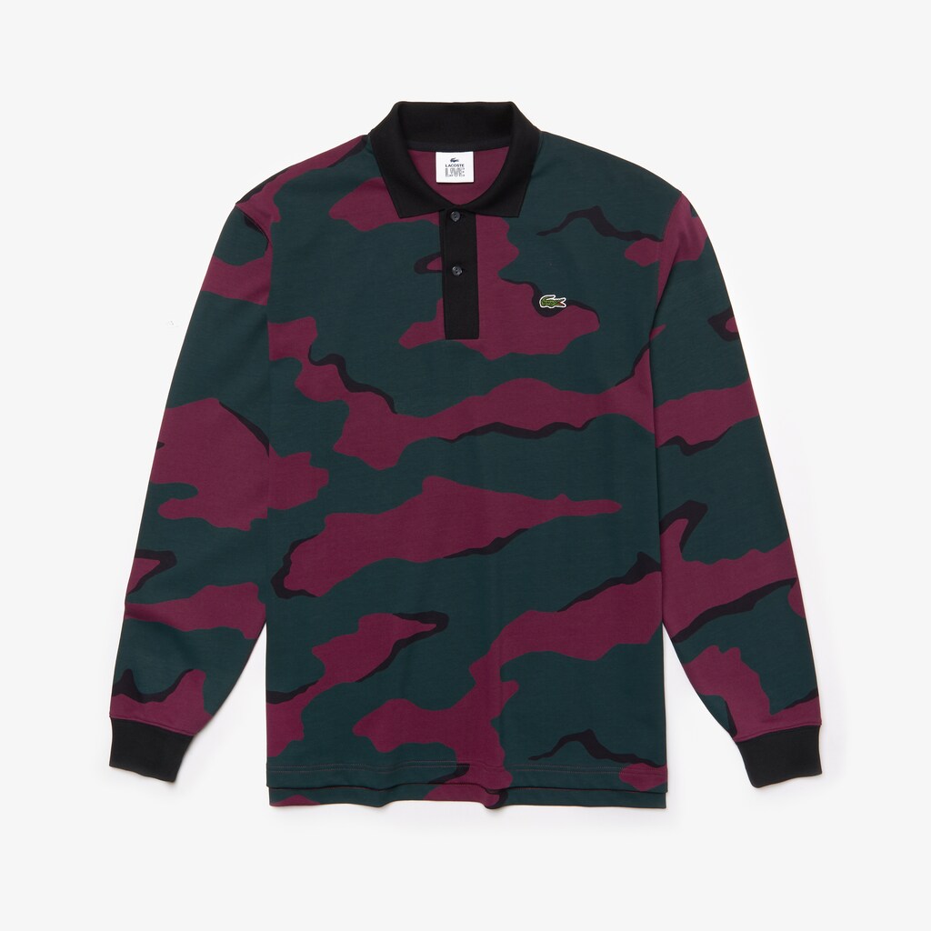 LIVE Loose Fit Camo Cotton Polo Shirt | Lacoste Mens