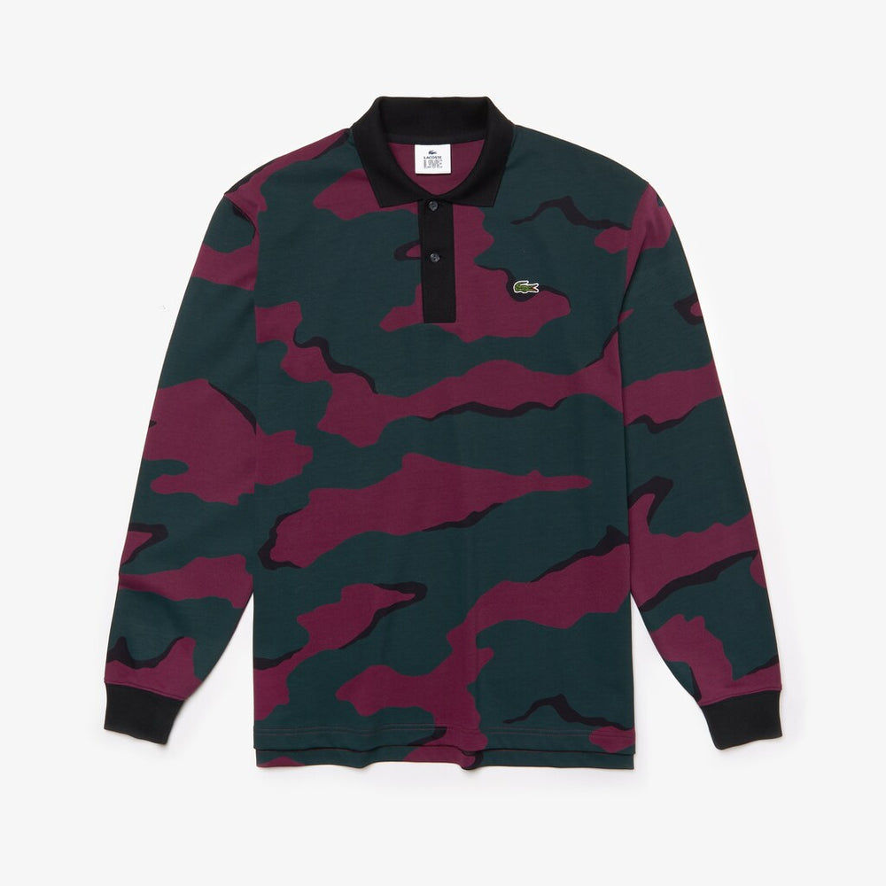 LIVE Loose Fit Camo Cotton Polo Shirt | Lacoste Mens