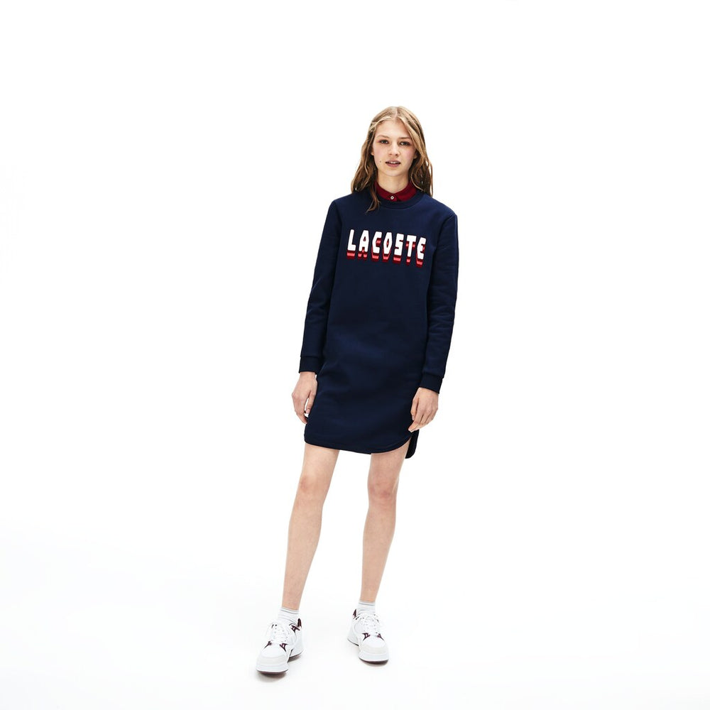Wo  3D-Lettering Fleece Sweatshirt Dress | Lacoste Womens