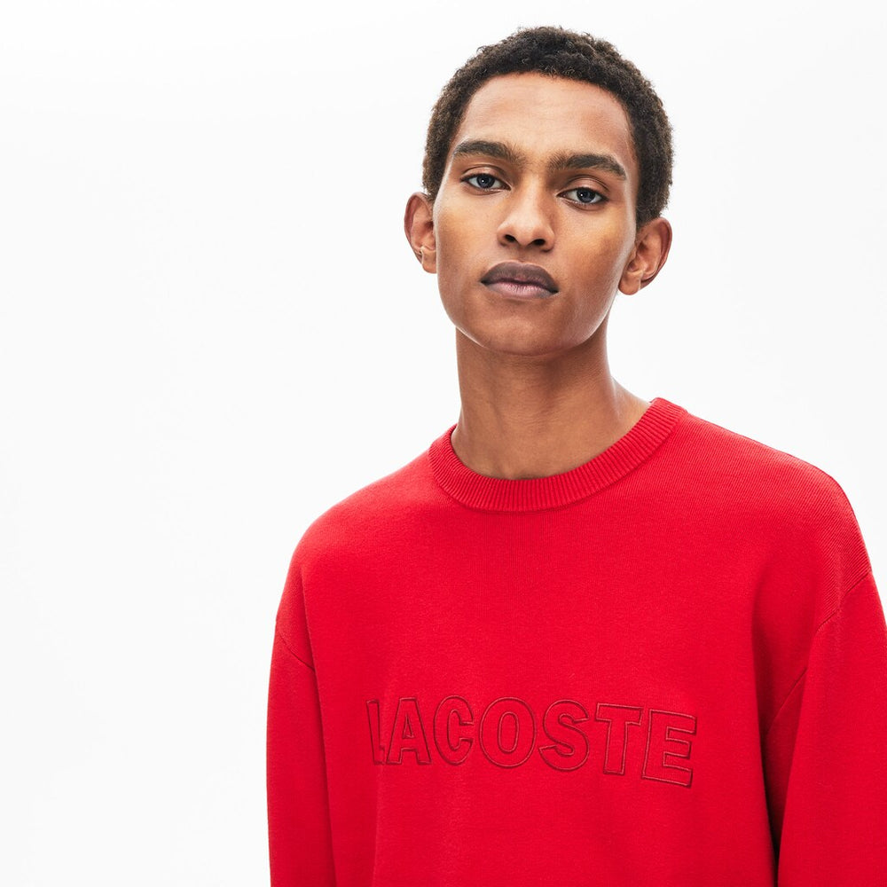 Crewneck Signature-Logo Knit Sweater | Lacoste Mens