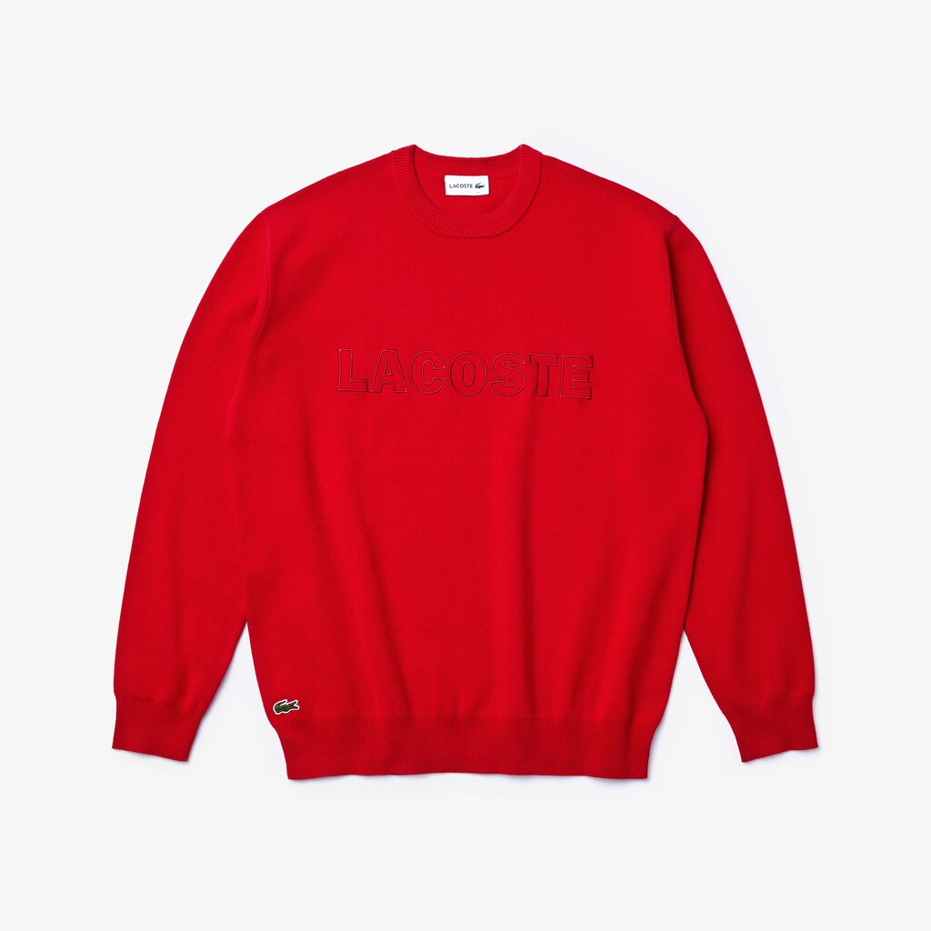 Crewneck Signature-Logo Knit Sweater | Lacoste Mens
