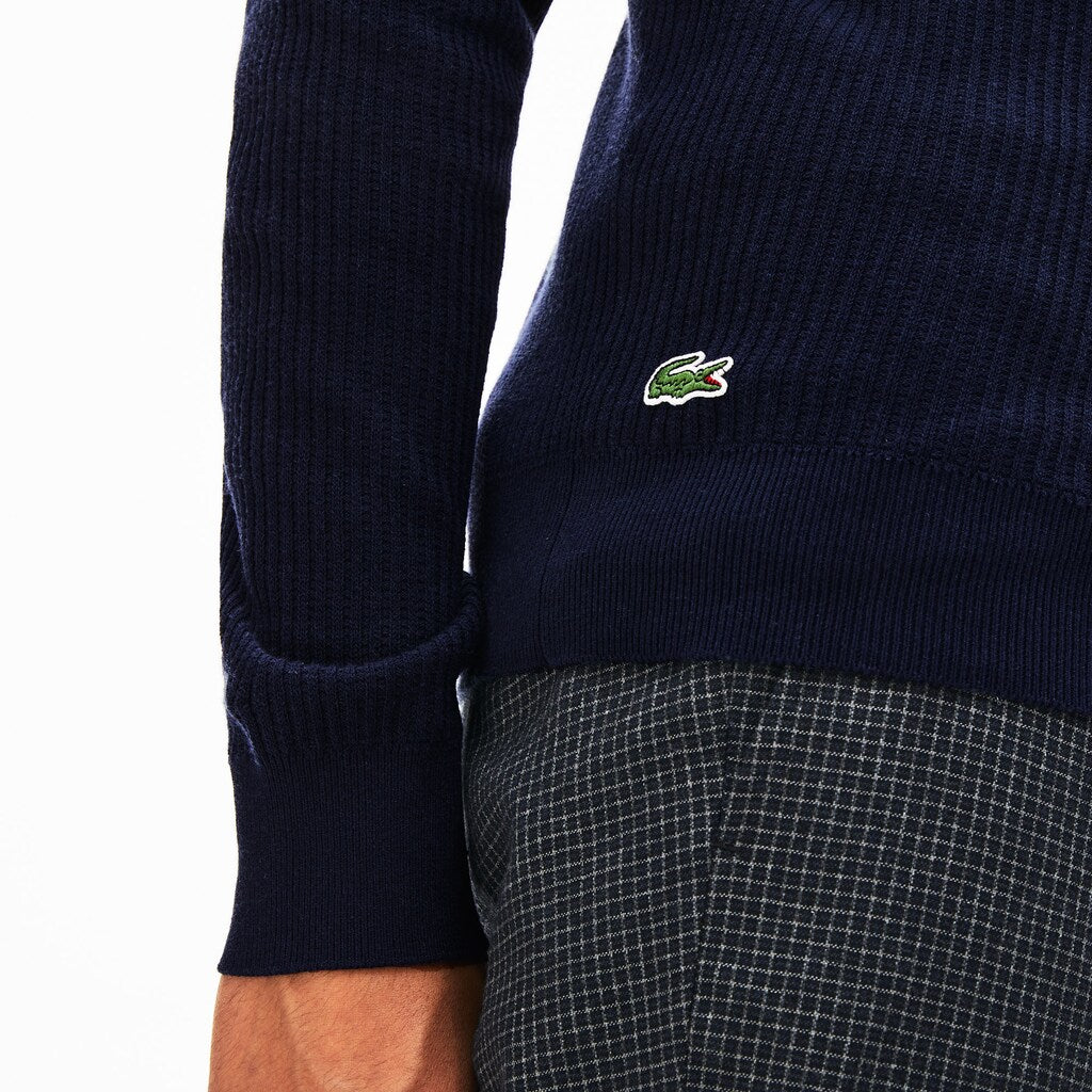 Crewneck Embroidered Cotton Blend Sweater | Lacoste Mens