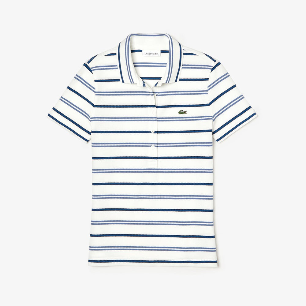 Wo  Slim Fit Striped Stretch Piqué Polo Shirt | Lacoste Womens