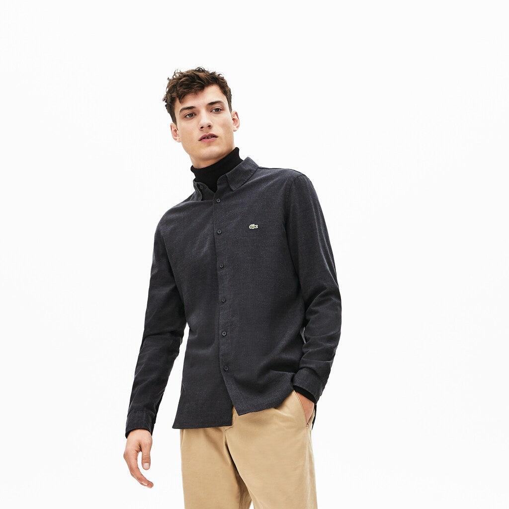Slim Fit Cotton Flannel Shirt | Lacoste Mens