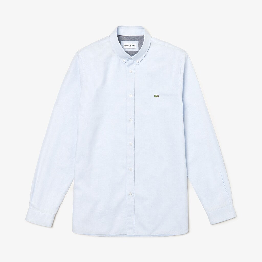 Slim Fit Polka Dot Cotton Poplin Shirt | Lacoste Mens