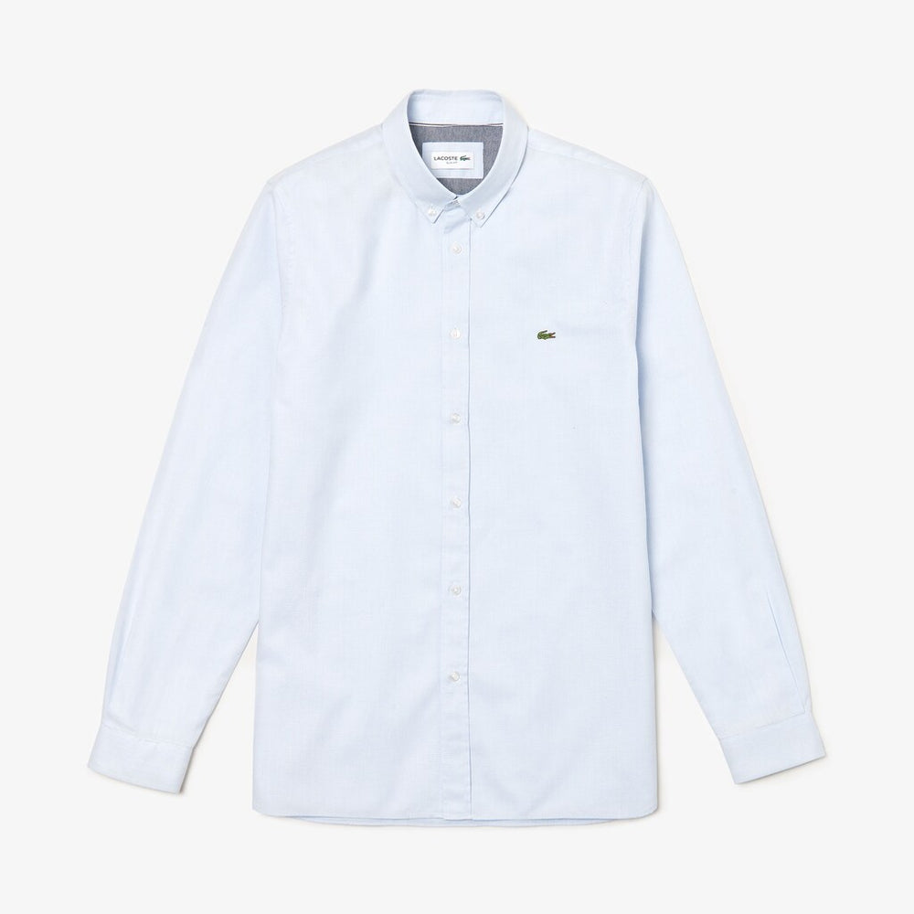 Slim Fit Polka Dot Cotton Poplin Shirt | Lacoste Mens