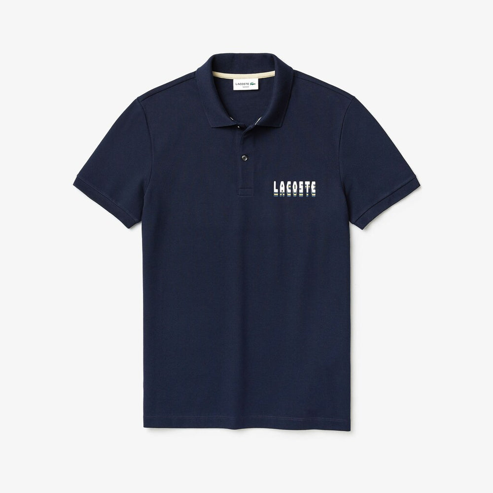 3D-Lettering Slim Fit Stretch Cotton Piqué Polo | Lacoste Mens