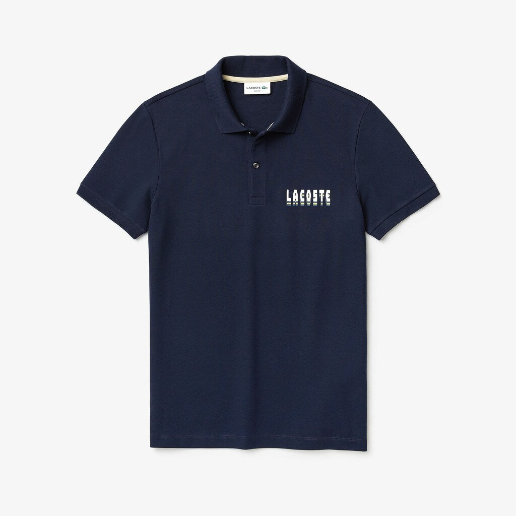 3D-Lettering Slim Fit Stretch Cotton Piqué Polo | Lacoste Mens