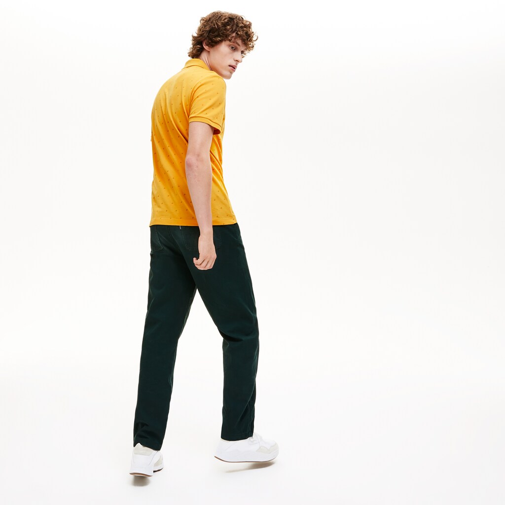 Slim Fit Patterned Cotton Mini Piqué Polo | Lacoste Mens