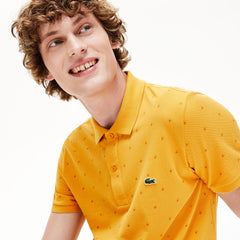 Slim Fit Patterned Cotton Mini Piqué Polo | Lacoste Mens