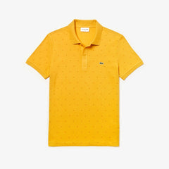 Slim Fit Patterned Cotton Mini Piqué Polo | Lacoste Mens