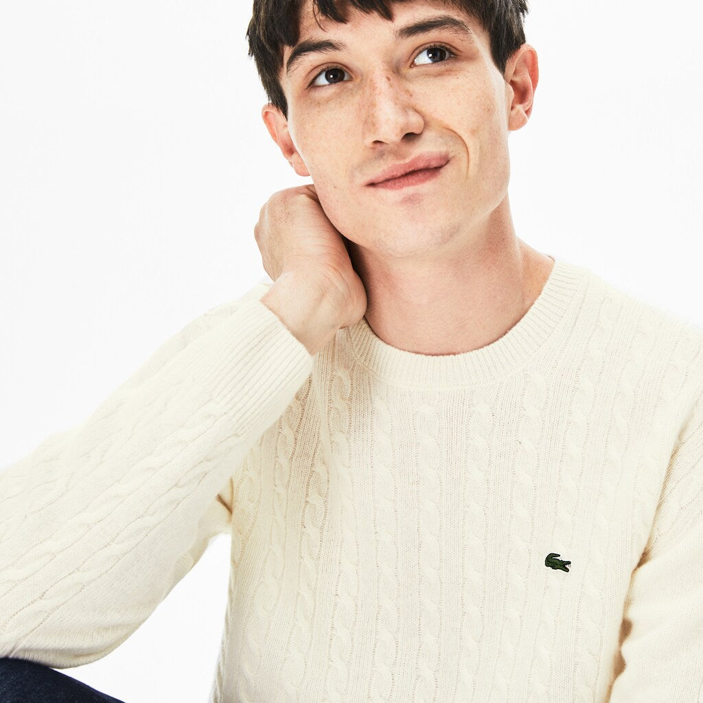 Cable-Knit Alpaca Blend Sweater | Lacoste Mens
