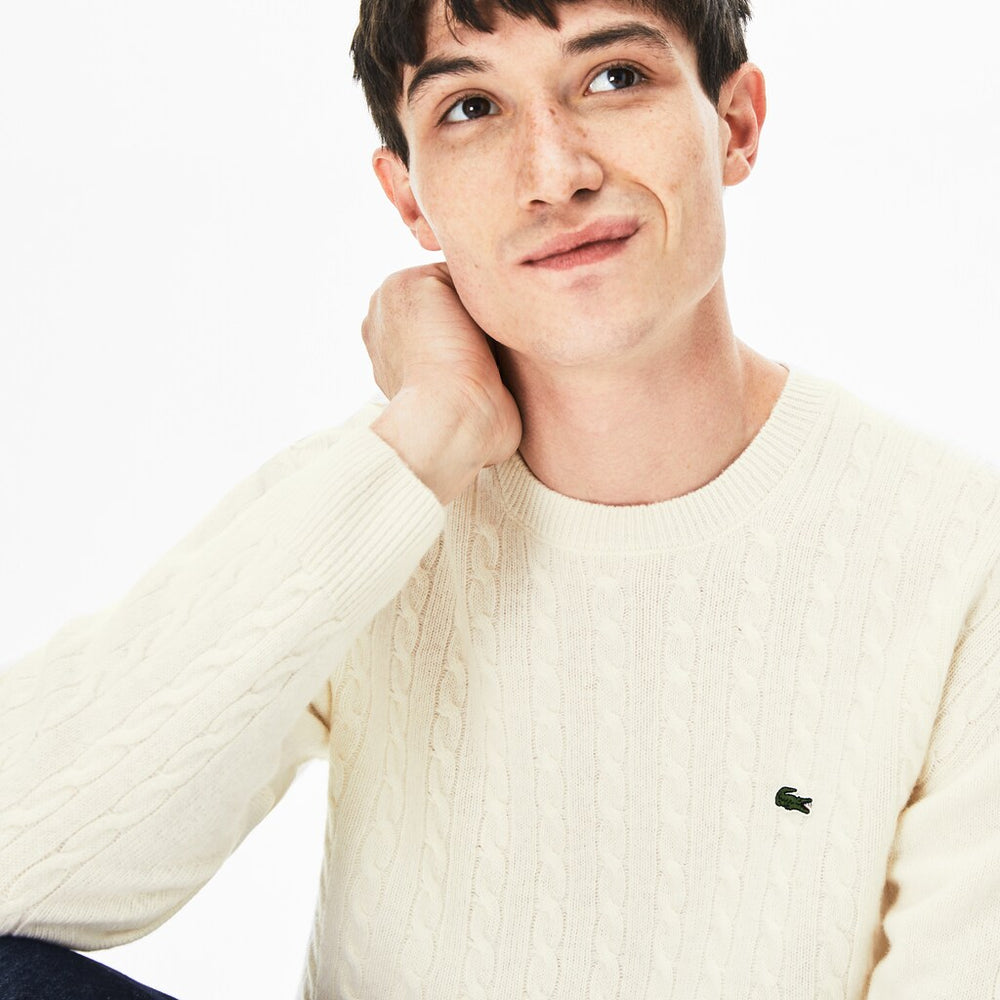 Cable-Knit Alpaca Blend Sweater | Lacoste Mens