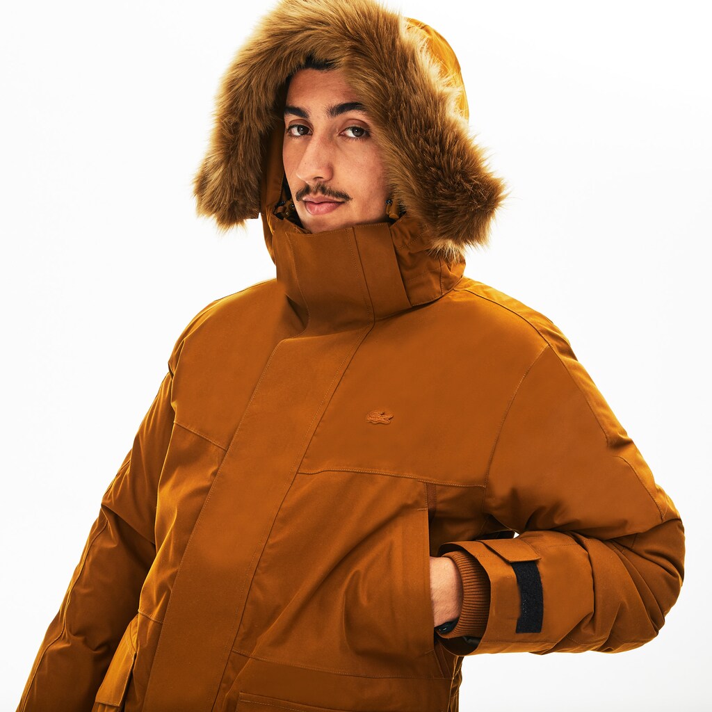 Detachable Faux Fur Hood Long Quilted Parka | Lacoste Mens