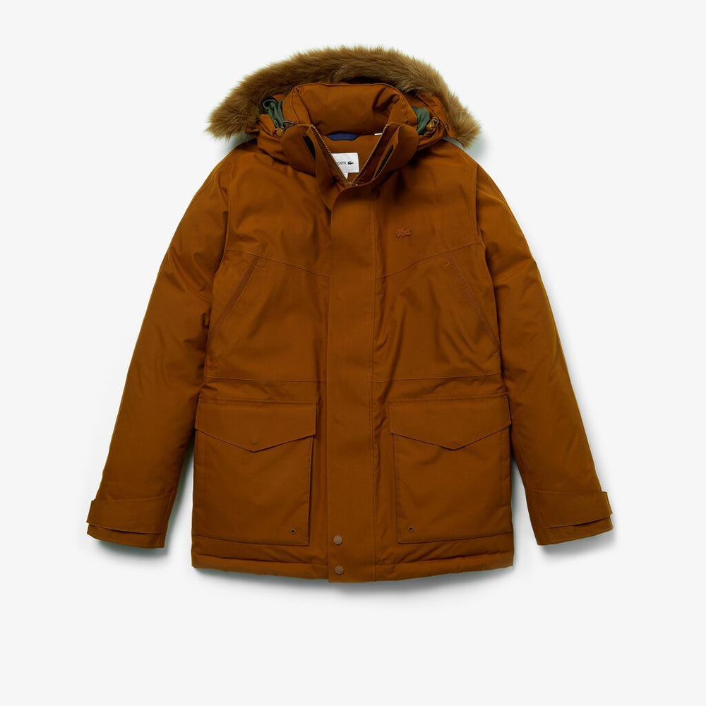 Detachable Faux Fur Hood Long Quilted Parka | Lacoste Mens
