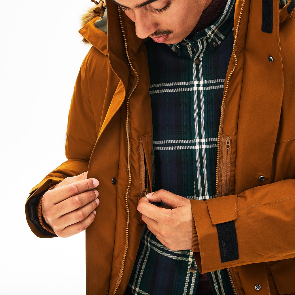 Detachable Faux Fur Hood Long Quilted Parka | Lacoste Mens
