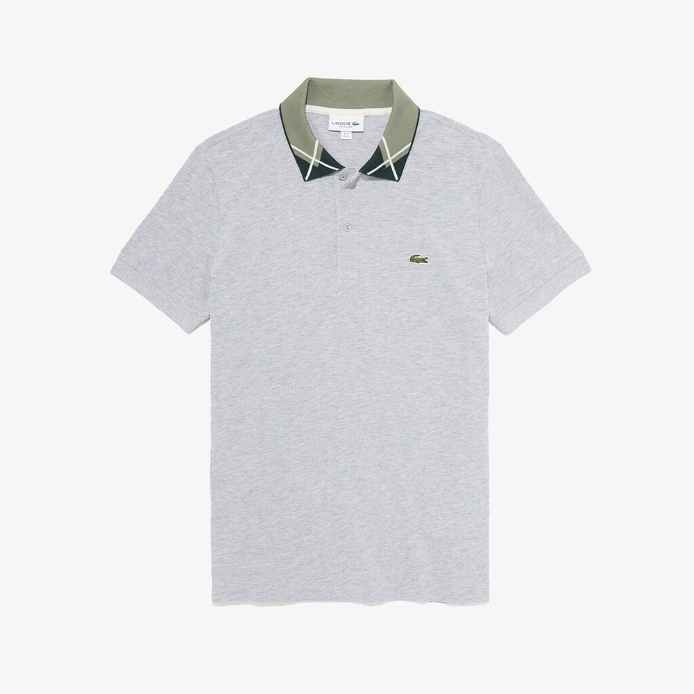 Regular Fit Jacquard-Collar Cotton Piqué Polo Shirt | Lacoste Mens