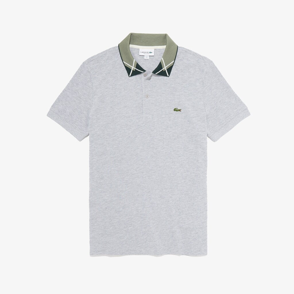 Regular Fit Jacquard-Collar Cotton Piqué Polo Shirt | Lacoste Mens