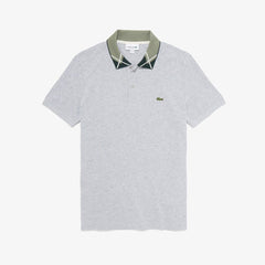 Regular Fit Jacquard-Collar Cotton Piqué Polo Shirt | Lacoste Mens