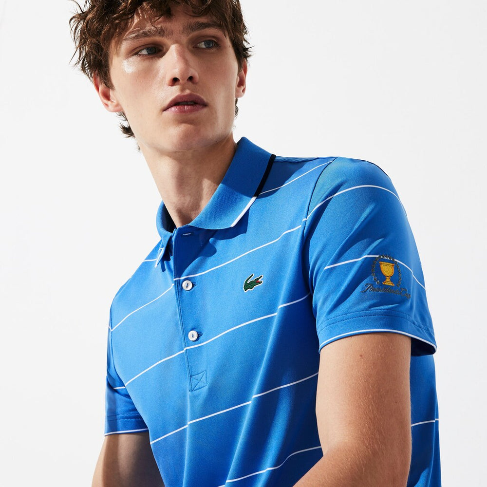 Presidents Cup Striped Breathable Stretch Jersey Golf Polo Shirt | Lacoste Mens