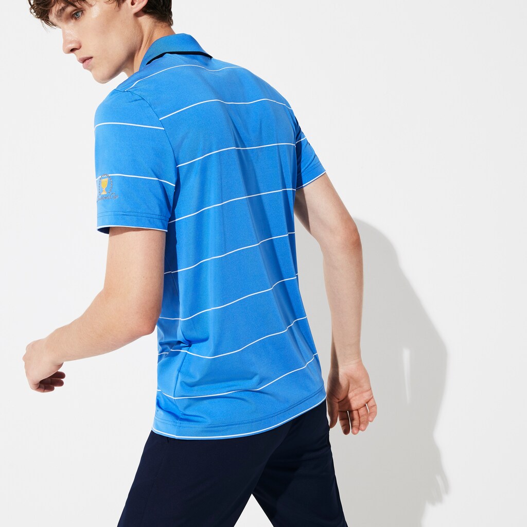 Presidents Cup Striped Breathable Stretch Jersey Golf Polo Shirt | Lacoste Mens