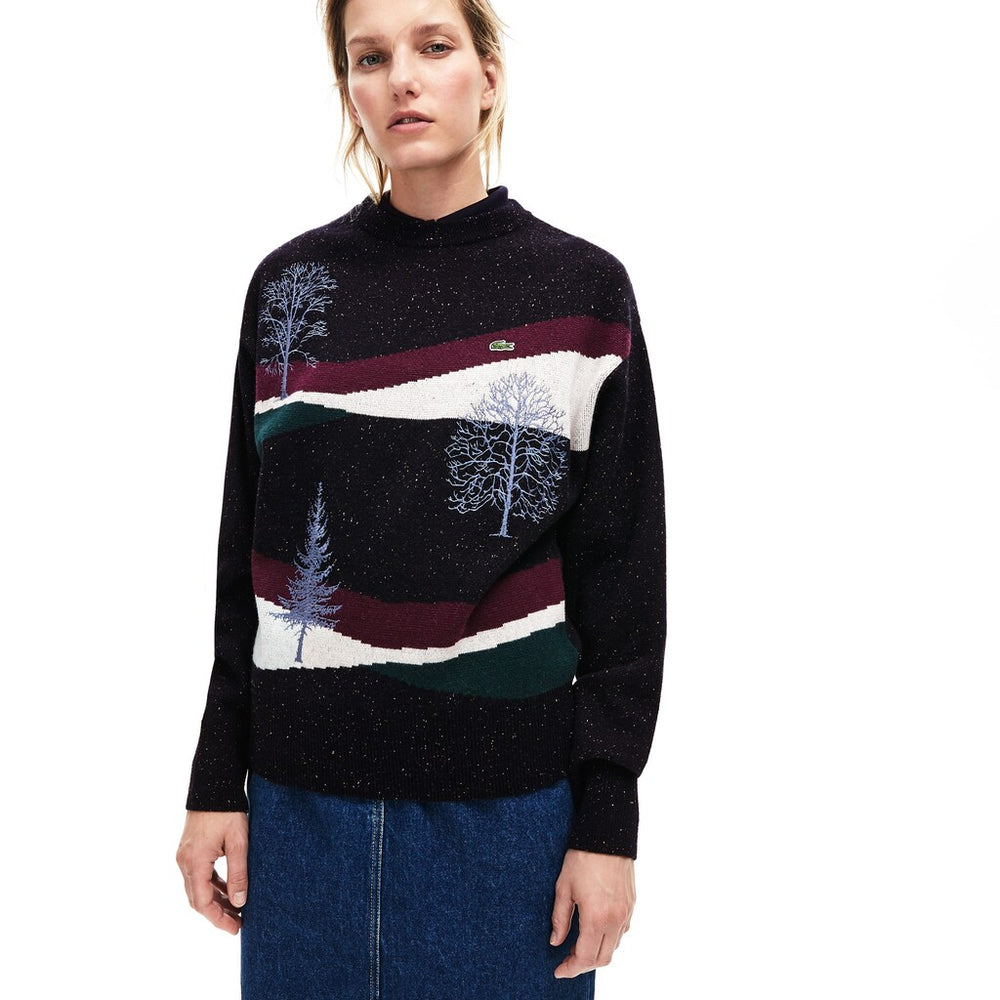 Wo  Winter Design Cotton And Wool Blend Jacquard Sweater | Lacoste Womens