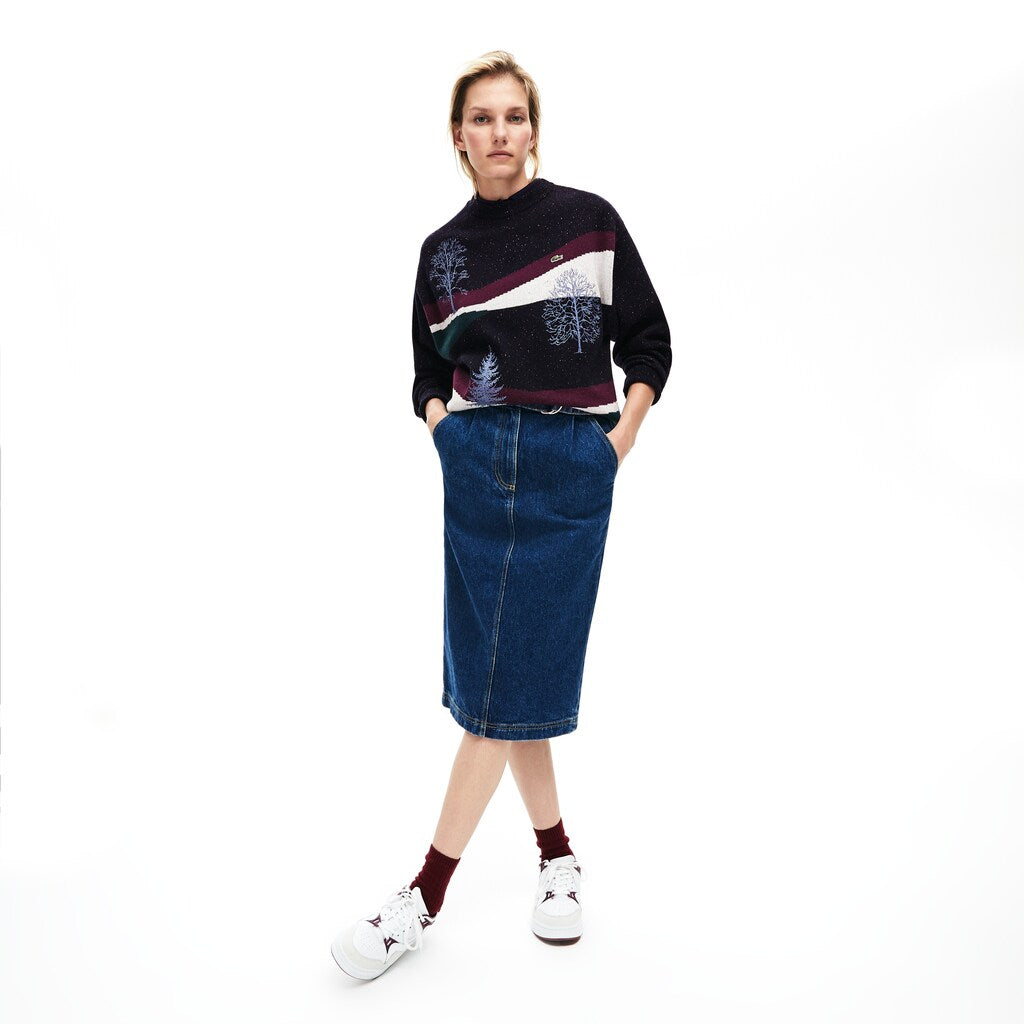 Wo  Winter Design Cotton And Wool Blend Jacquard Sweater | Lacoste Womens