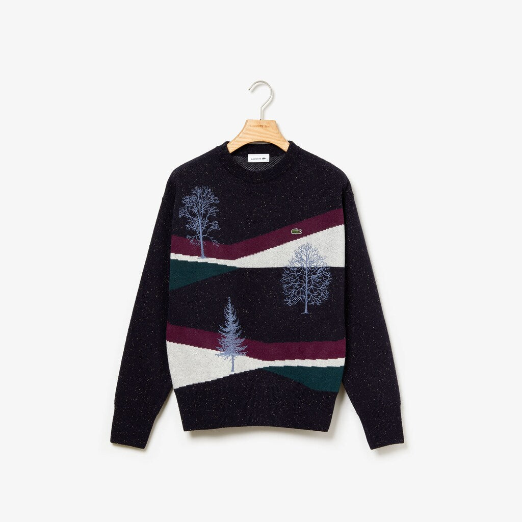 Wo  Winter Design Cotton And Wool Blend Jacquard Sweater | Lacoste Womens