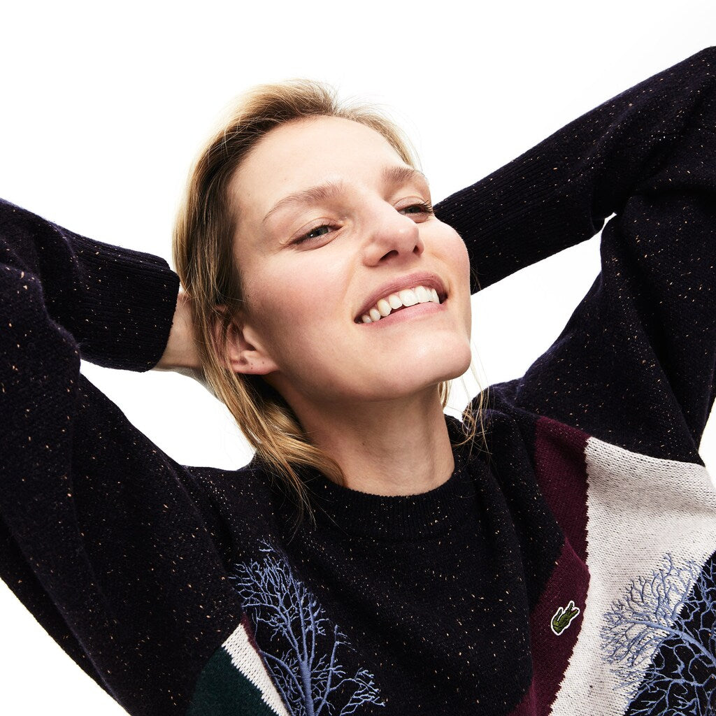 Wo  Winter Design Cotton And Wool Blend Jacquard Sweater | Lacoste Womens