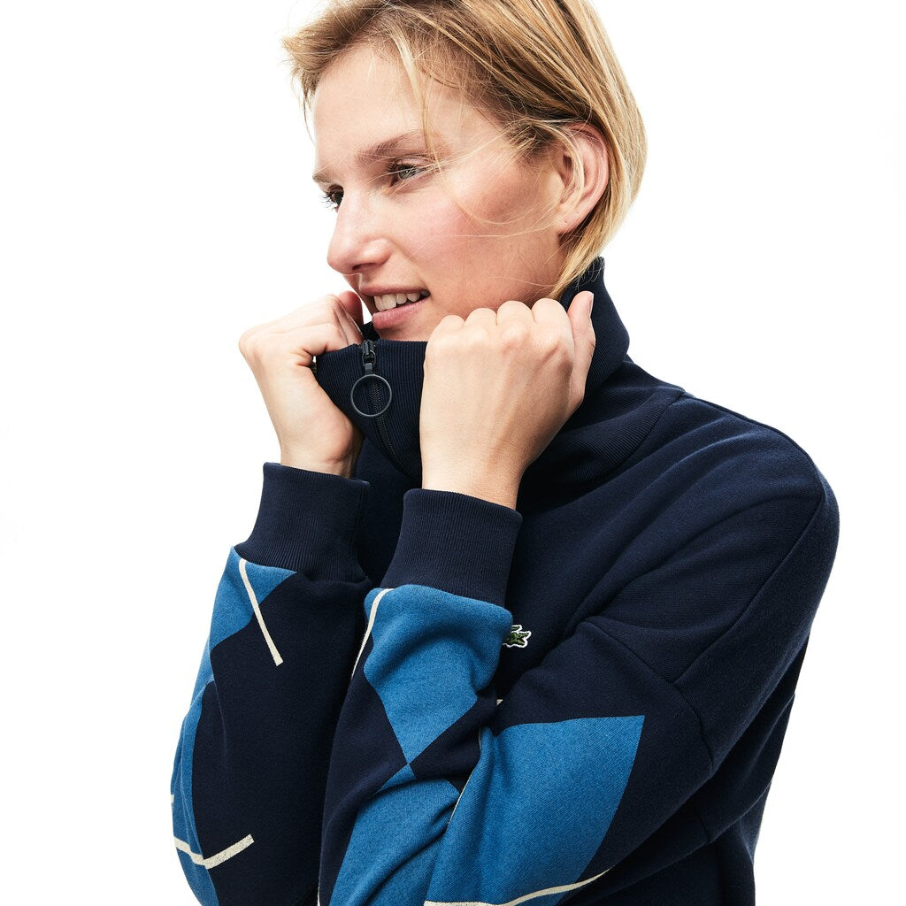 Wo  Made In France Jacquard Patterned Fleece Sweatshirt Dress | Lacoste Womens