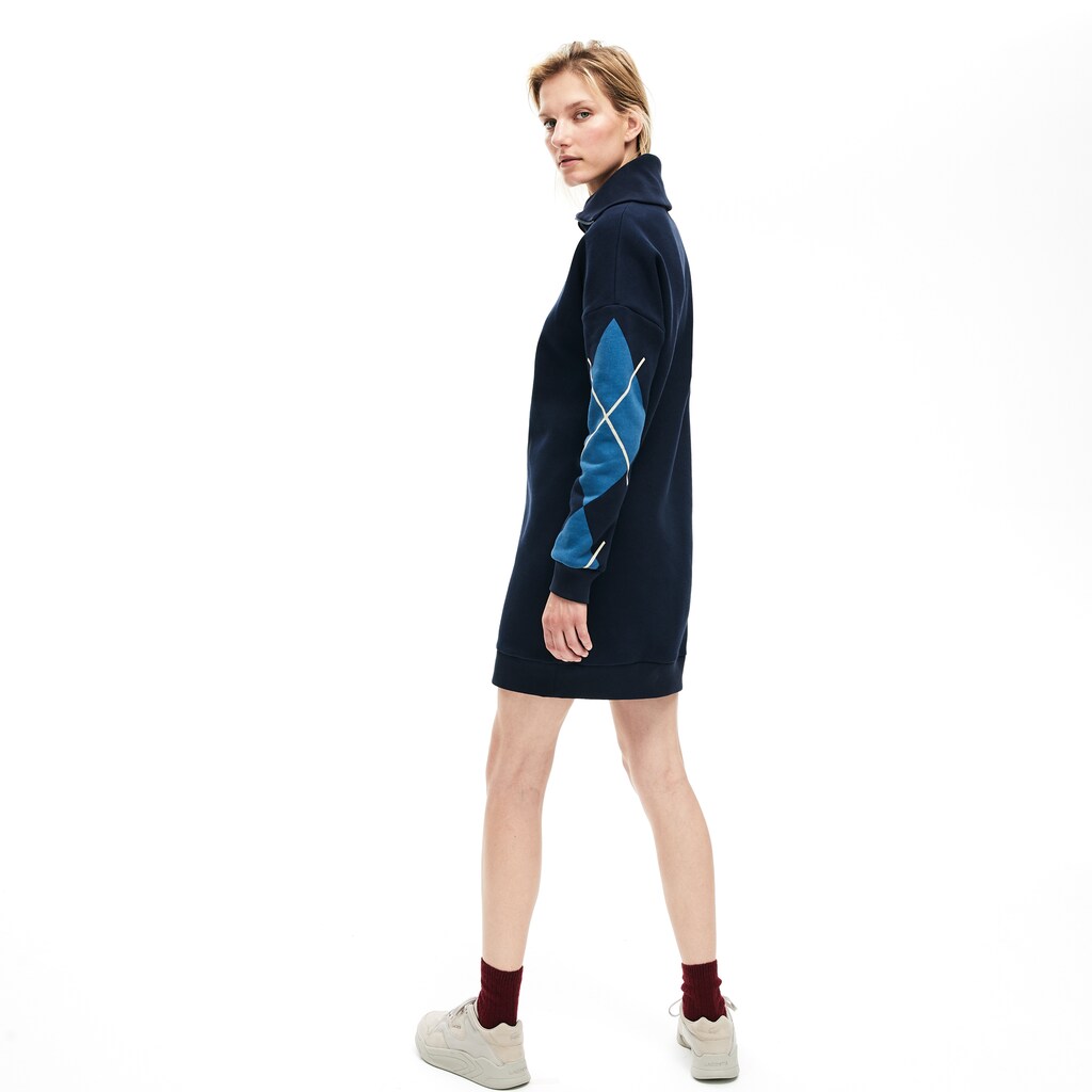 Wo  Made In France Jacquard Patterned Fleece Sweatshirt Dress | Lacoste Womens