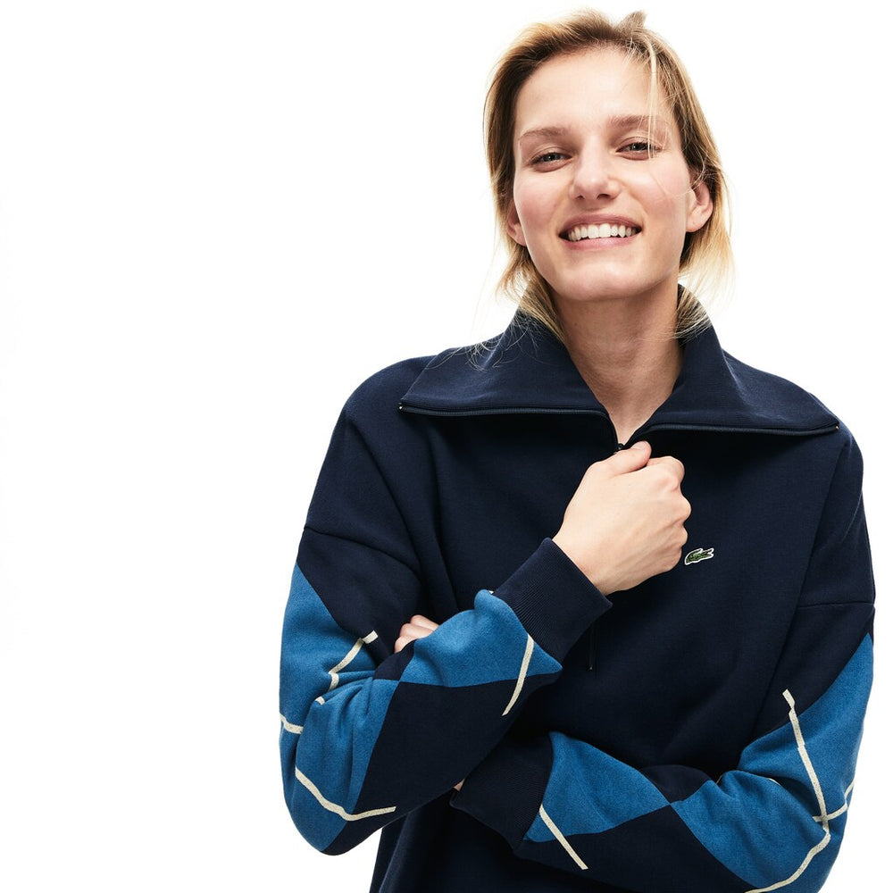 Wo  Made In France Jacquard Patterned Fleece Sweatshirt Dress | Lacoste Womens