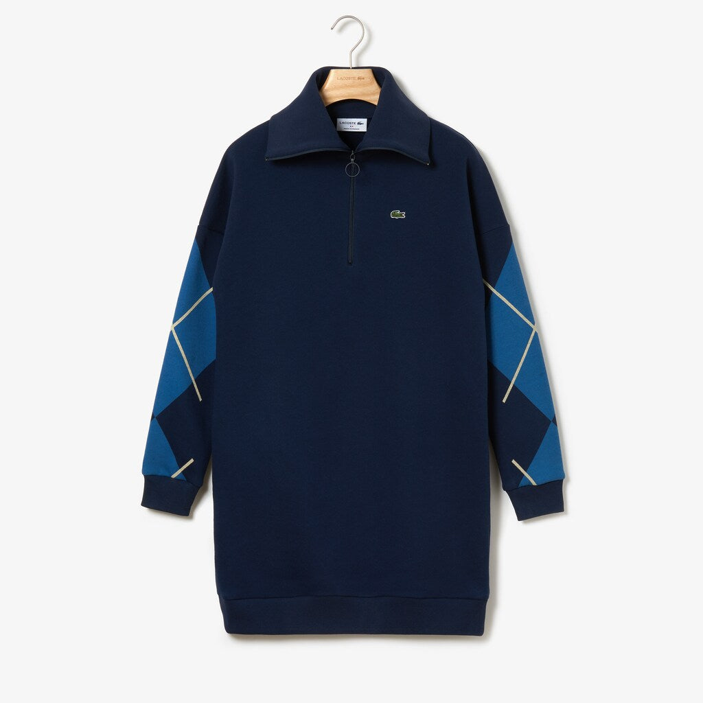 Wo  Made In France Jacquard Patterned Fleece Sweatshirt Dress | Lacoste Womens