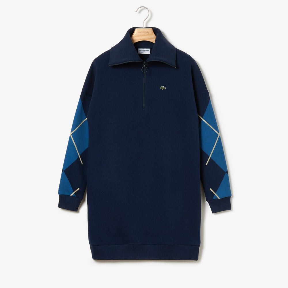 Wo  Made In France Jacquard Patterned Fleece Sweatshirt Dress | Lacoste Womens